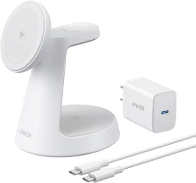 anker maggo wireless charging station 白 Anker MagGo Wireless Charging Station (Foldable 3-in-1