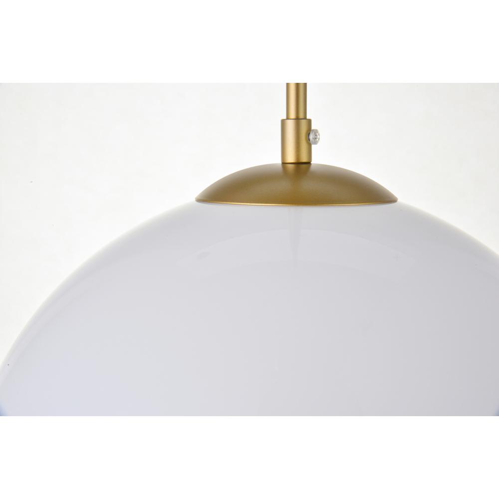 Alt View 1. Living District - Baxter 1 Light Brass Pendant With Frosted White Glass - Brass And Frosted White.
