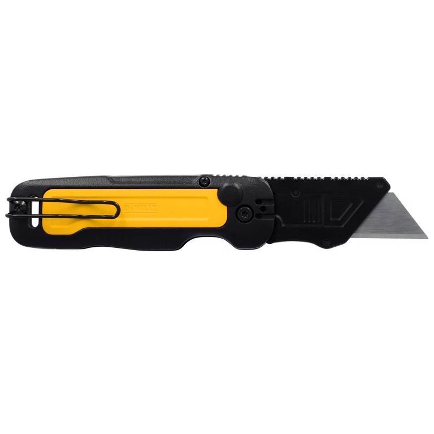 Left. Dewalt - DeWalt Press and Flip Compact Utility Knife Black/Yellow 1 pc.