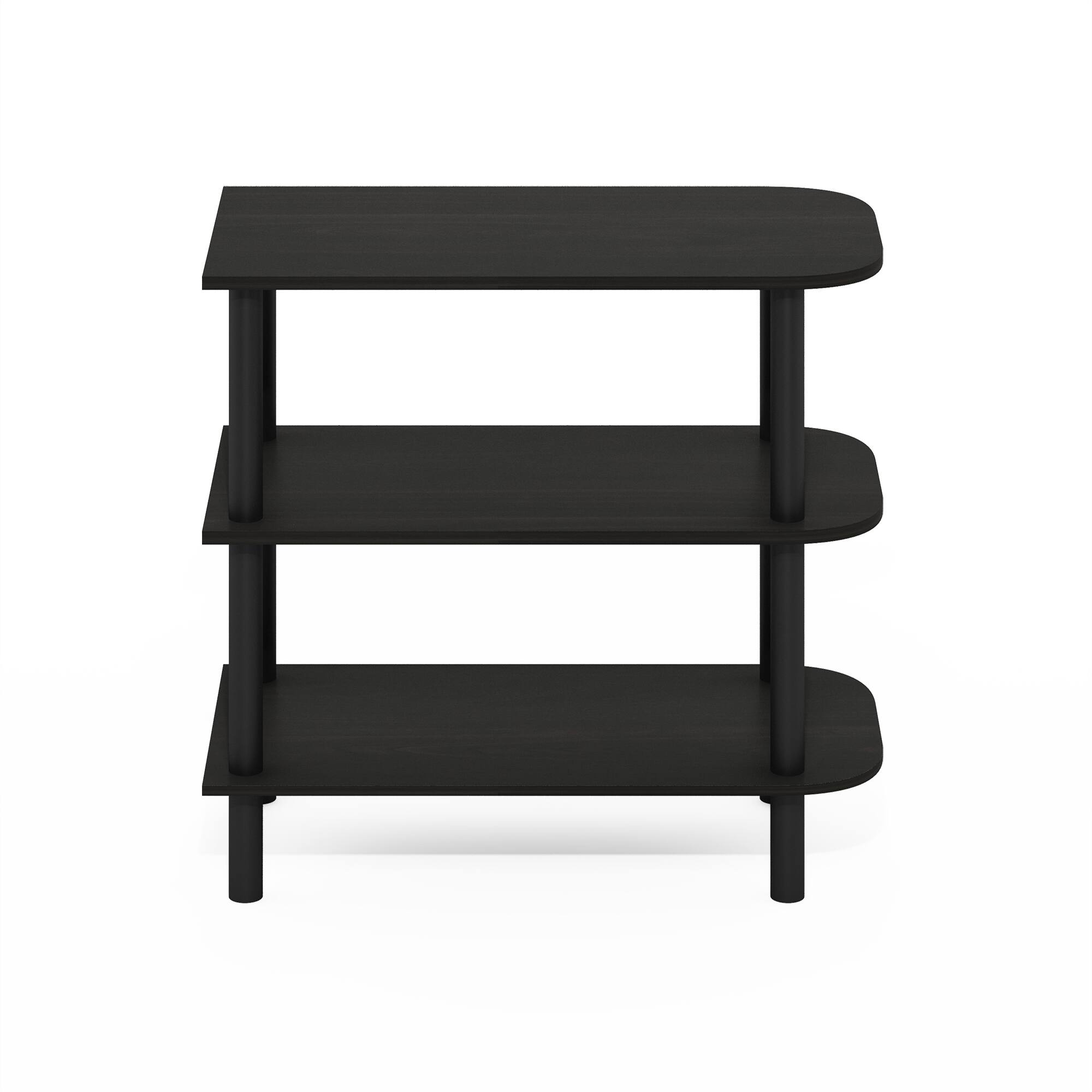 Alt View 2. Furinno - Turn-N-Tube 26-Inch 3-Tier Curved Freestanding Shoe Rack Storage Organizer - Espresso/Black.