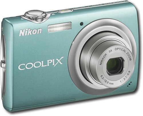 Best Buy: Nikon Coolpix 10.0-Megapixel Digital Camera Aqua Green S220