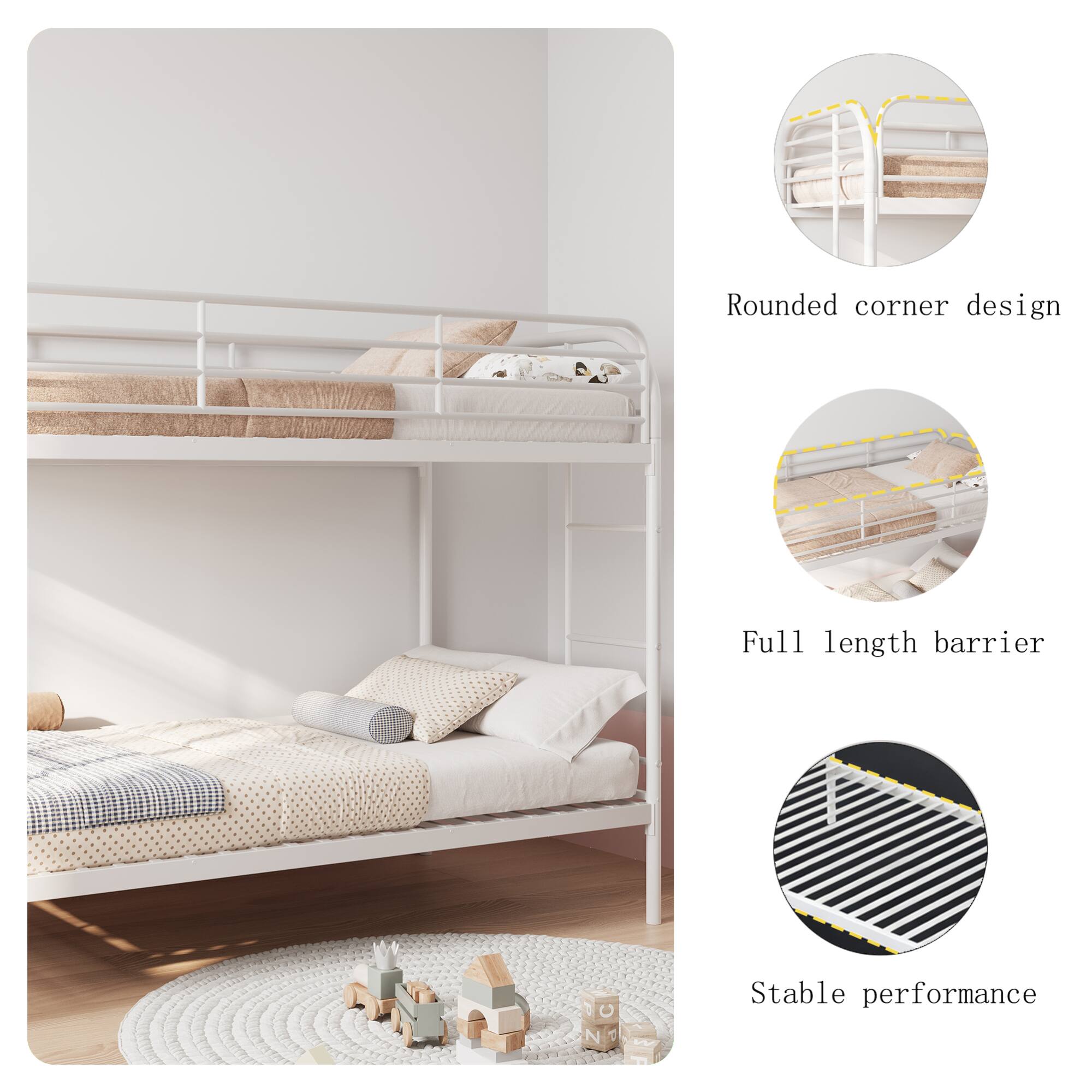 - Rounded corner design
- Full length barrier
- Stable performance