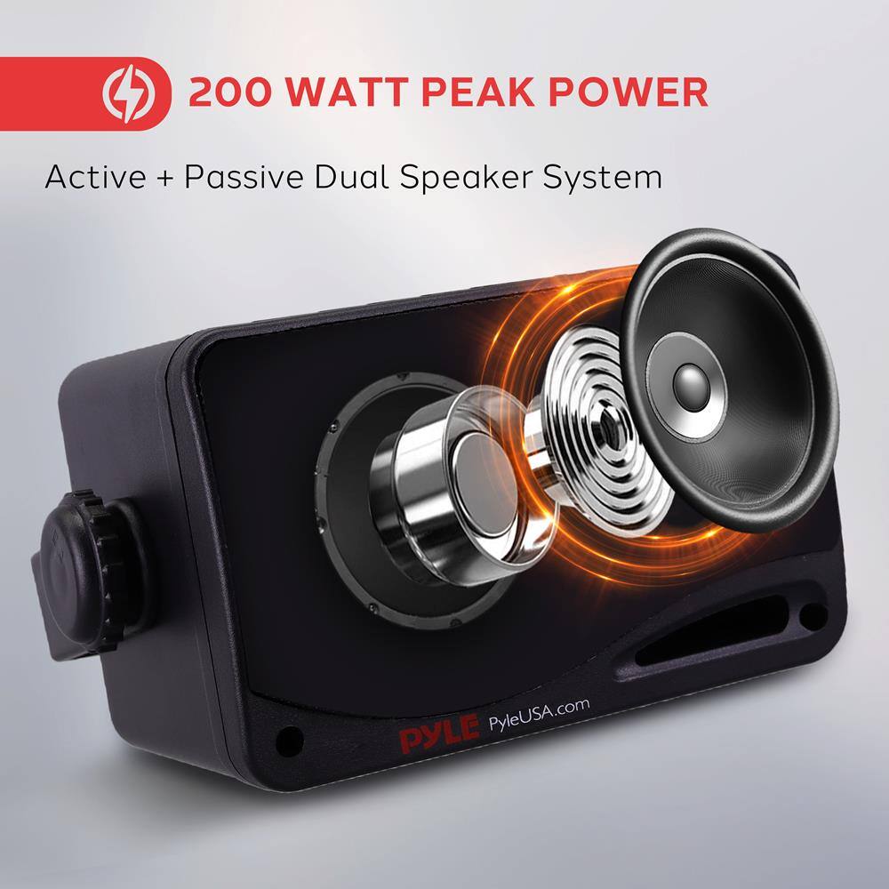 200 WATT PEAK POWER  
Active + Passive Dual Speaker System  
PYLE PyleUSA.com