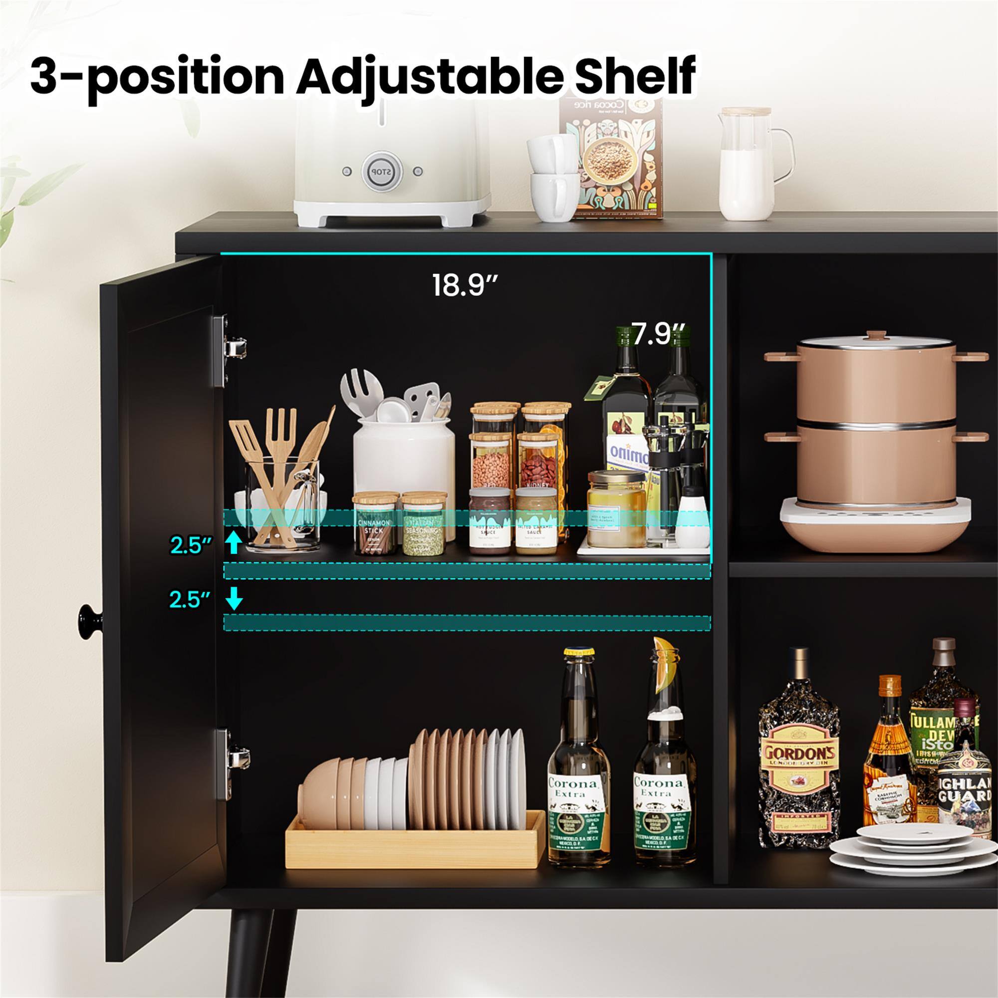 3-position Adjustable Shelf

18.9"
7.9"
2.5"
2.5"

GORDON'S SPECIAL UK
TULLAM DEV iSto TISH
Corona Extra
Corona Extra
IGHLA GUARI