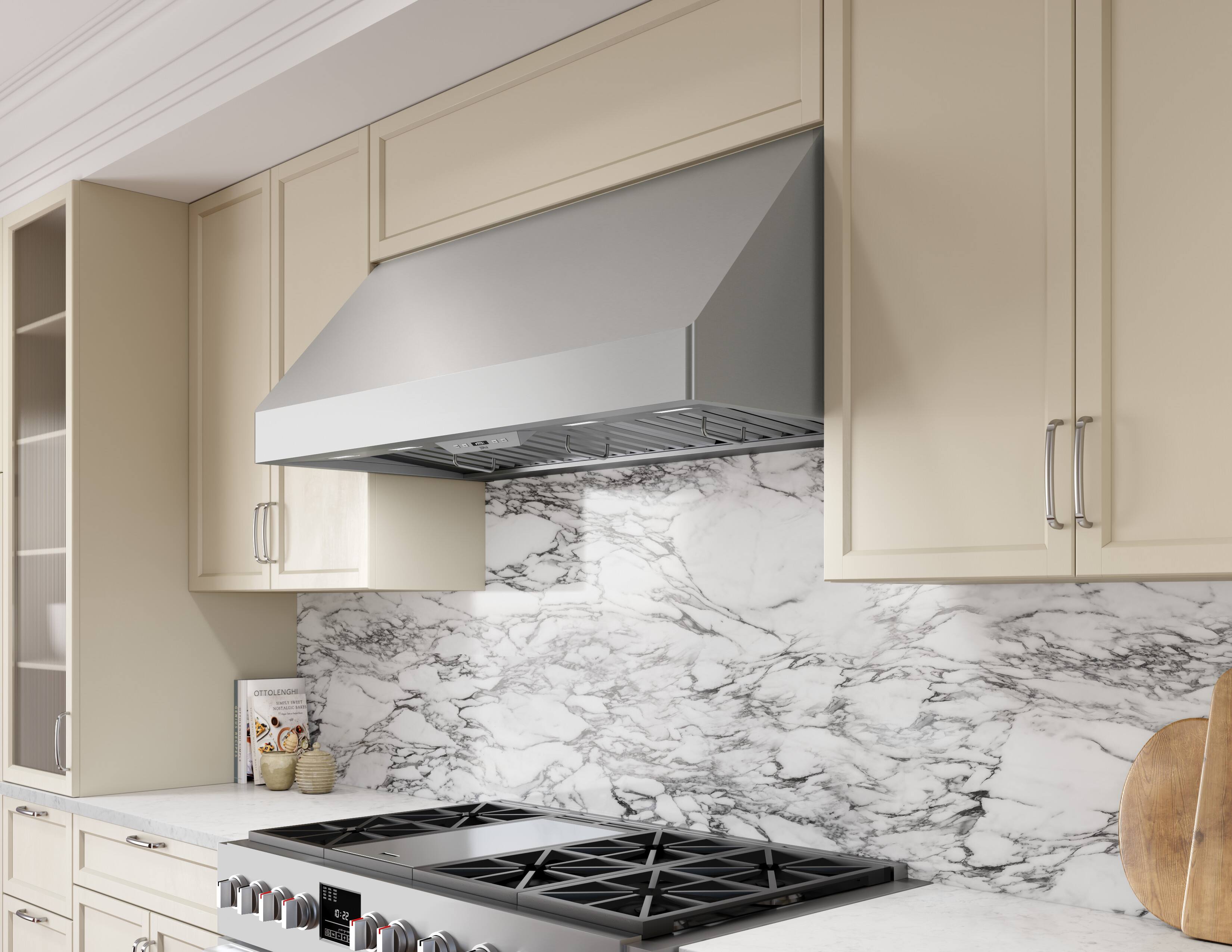 Alt View 12. Zephyr - Tempest II 48 in. 650 CFM Wall Mount Range Hood with LED Light - Stainless Steel.