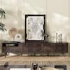 Front. Bestier - 78" Mid Century Modern TV Stand for 65" TVs, TV Console with Storage Cabinets for Living Room, Entertainment Center - Brown.