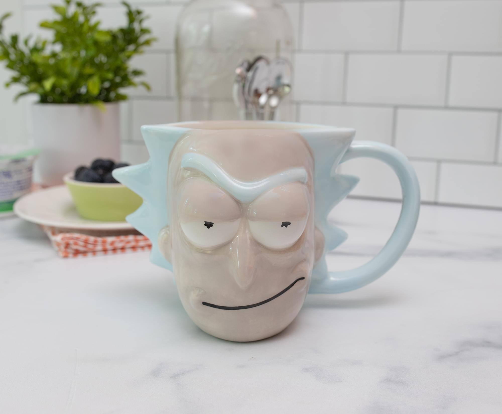 Alt View 2. Silver Buffalo - Rick and Morty Rick Sanchez Face 3D Sculpted Ceramic Mug | Holds 20 Ounces - White.