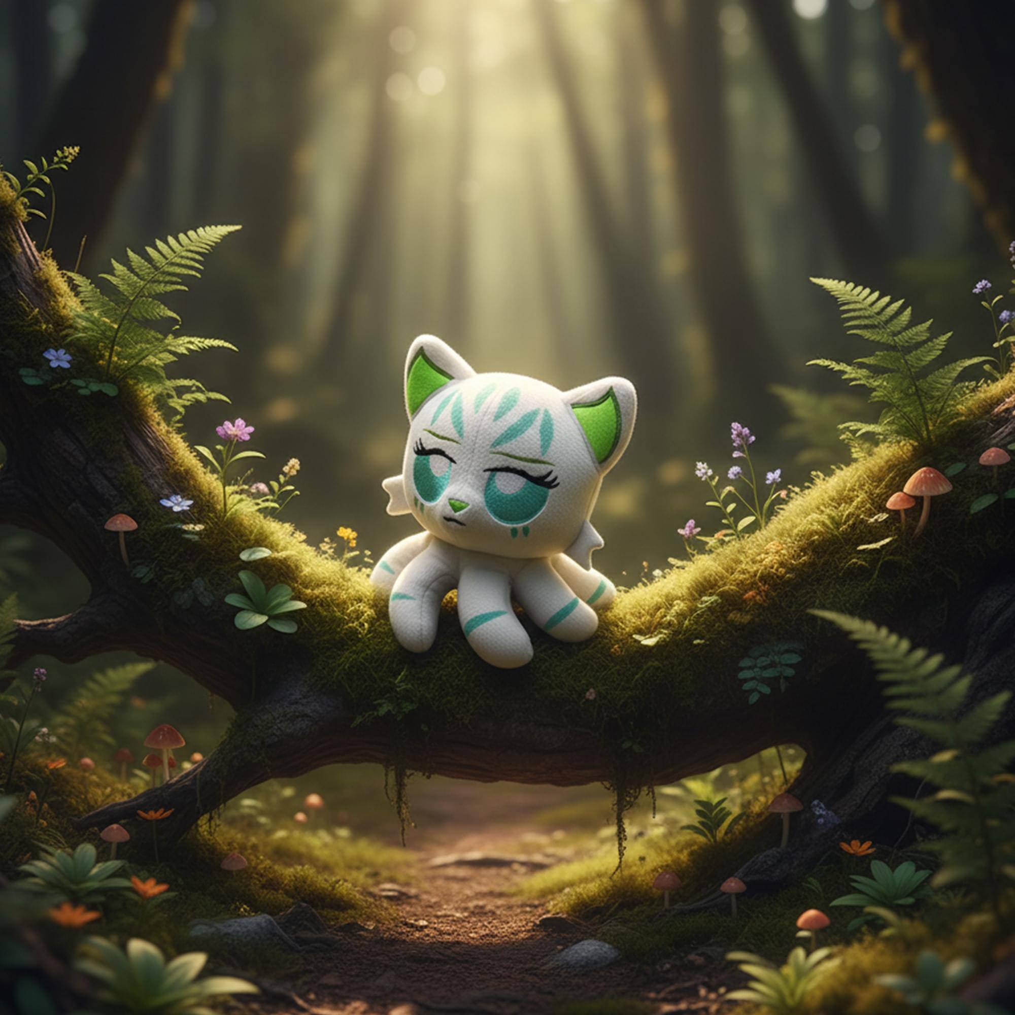 Alt View 2. Tentacle Kitty - Tentacle Kitty Campaign Critters Wood Elf Little One Plush - White.