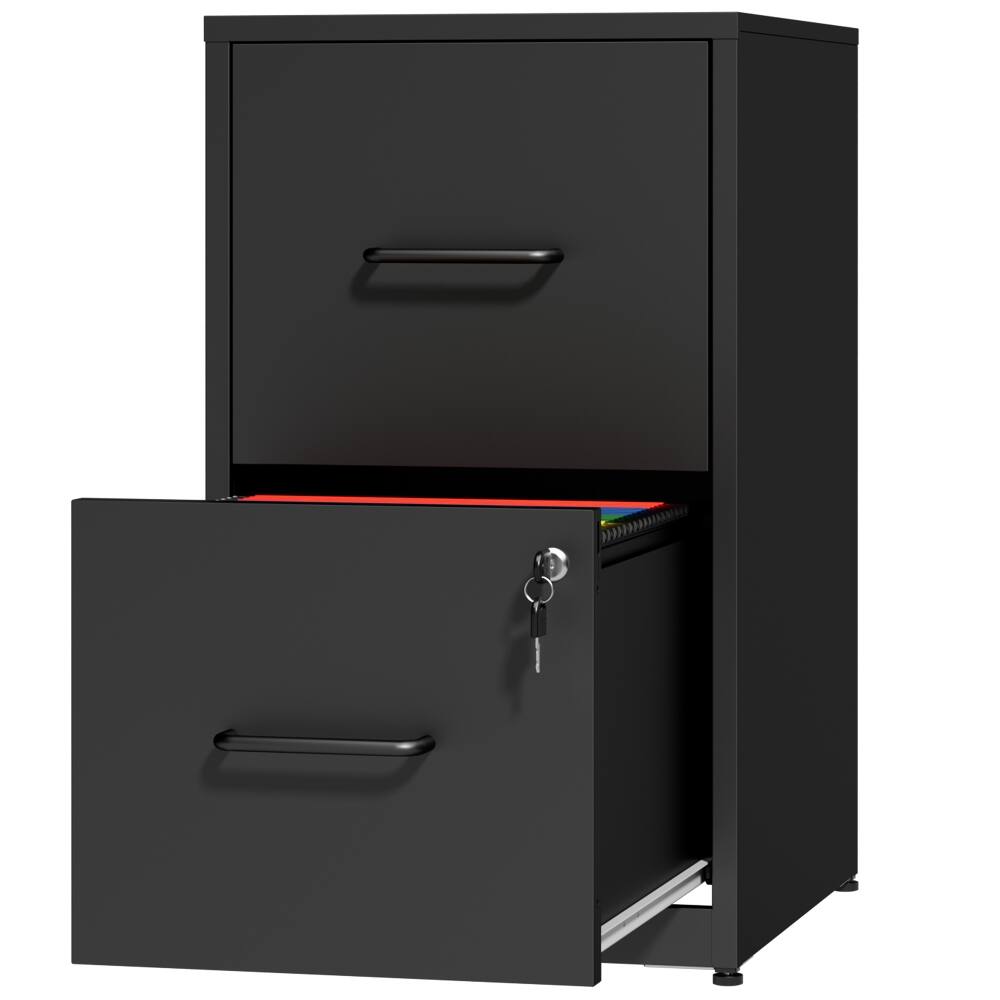 Alt View 9. Loheer - Loheer 2 Drawer Lockable Metal File Cabinet Vertical Under Desk Steel Filing Cabinet with Anti-Tip Kit Black.