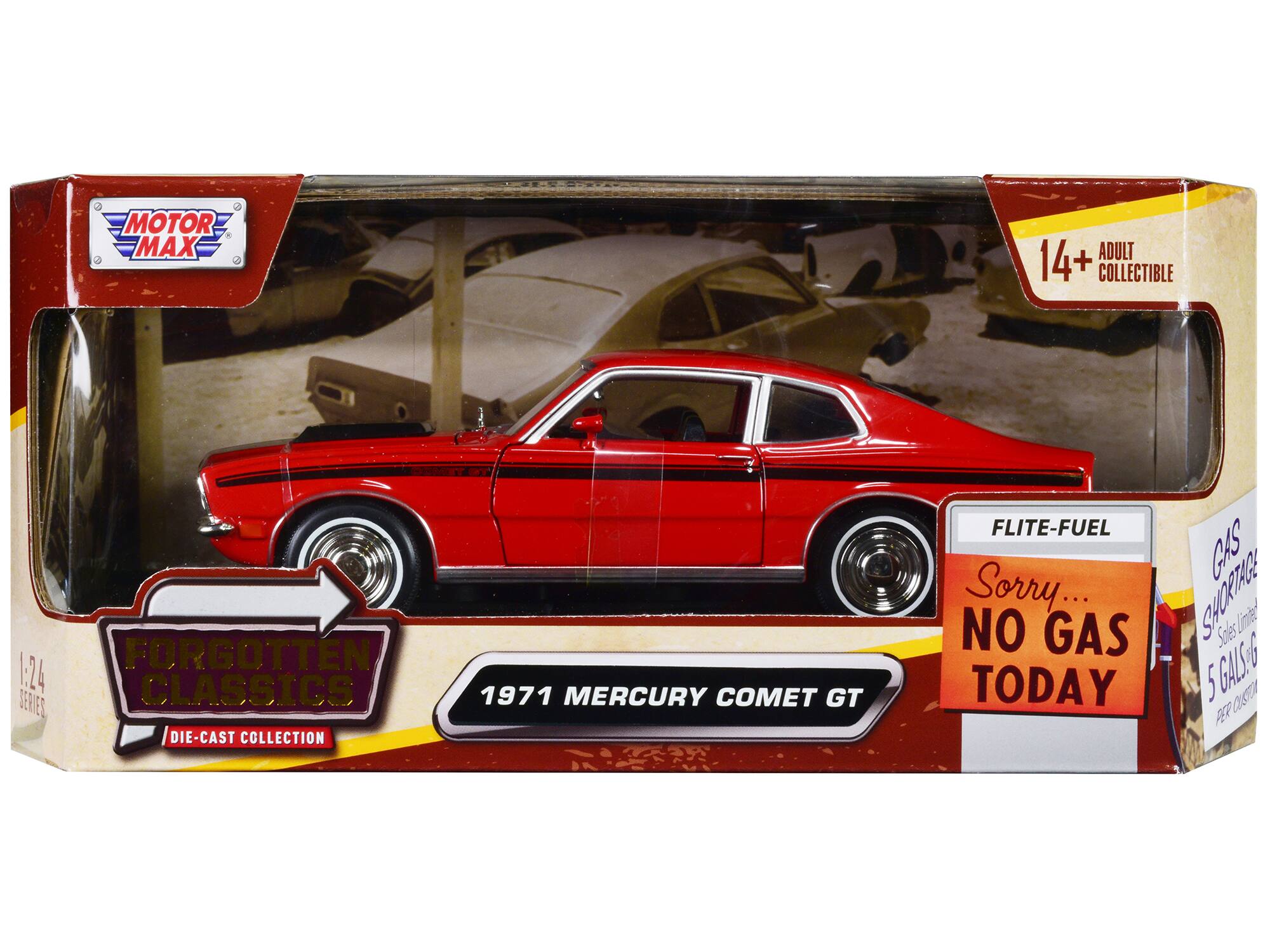"1971 Mercury Comet GT Red with Black Stripes ""Forgotten Classics"" Series 1/24 Diecast Model Car by Motormax" price history on PriceWatchPro