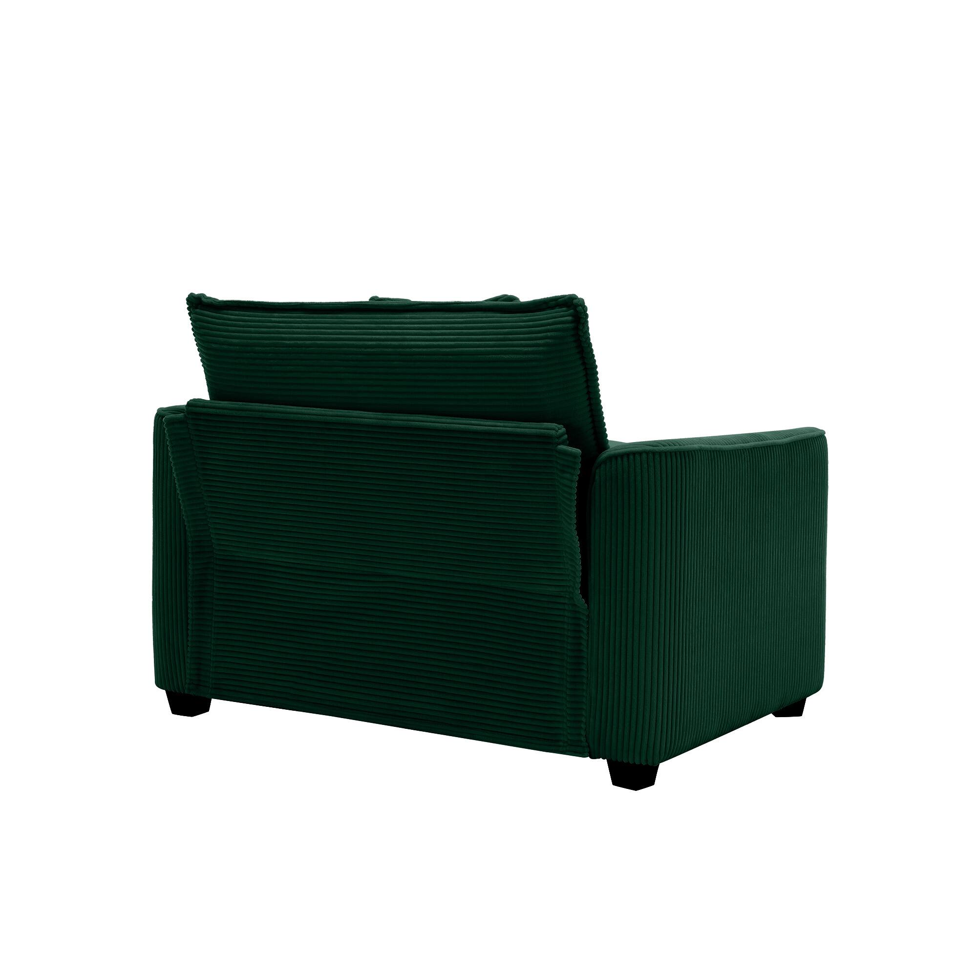 Alt View 6. LOVMOR - 3 Seater Easy Assembly Memory Foam Corduroy Sofa Set For Living Room Bedroom Club Soft Textured Lounge Home TV - Green.