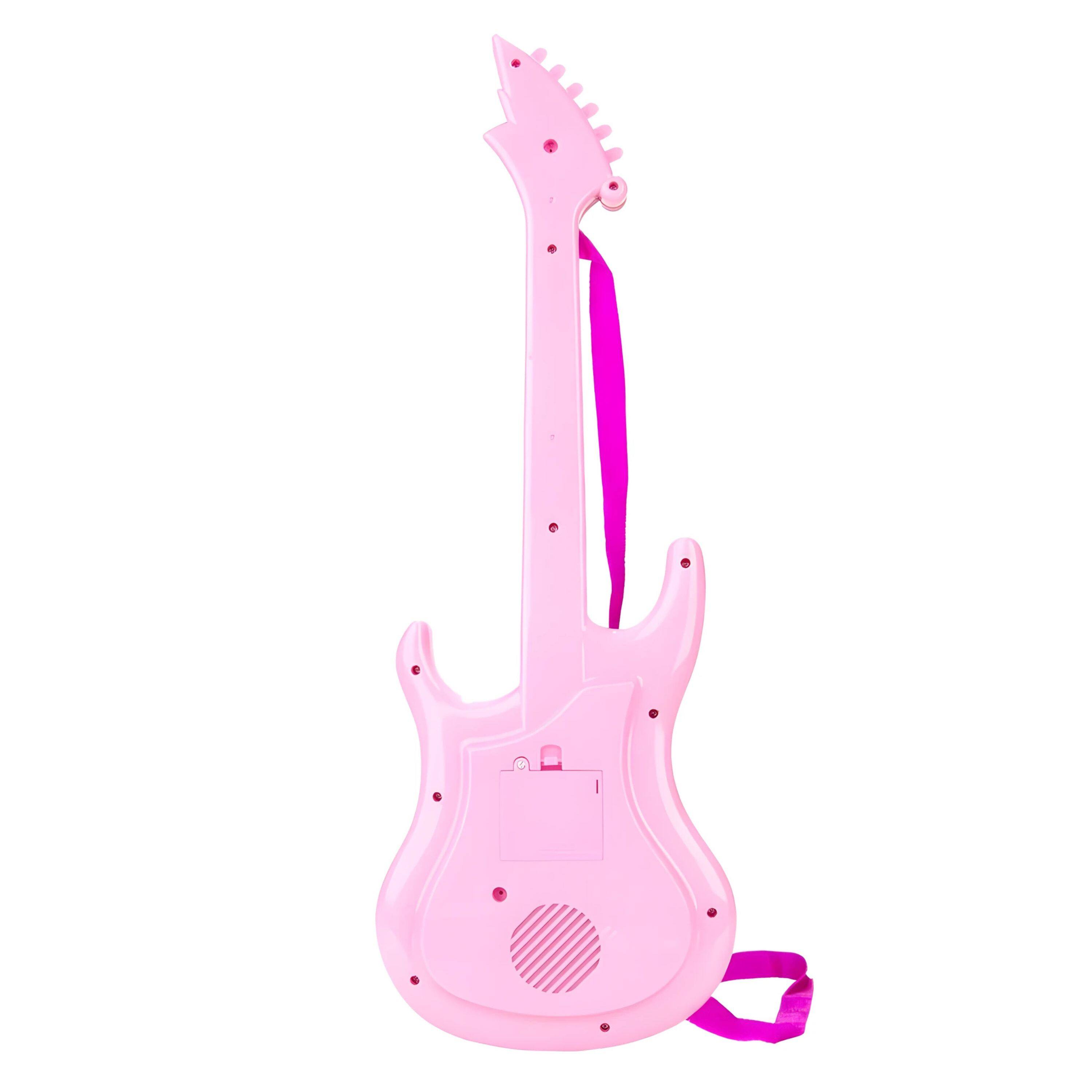 Left. Kitcheniva - Kids Musical Electric Guitar With Strap Lights Music Toy - Pink.
