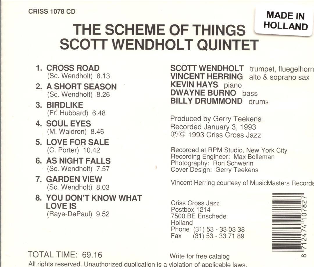 Back. The Scheme of Things [CD].