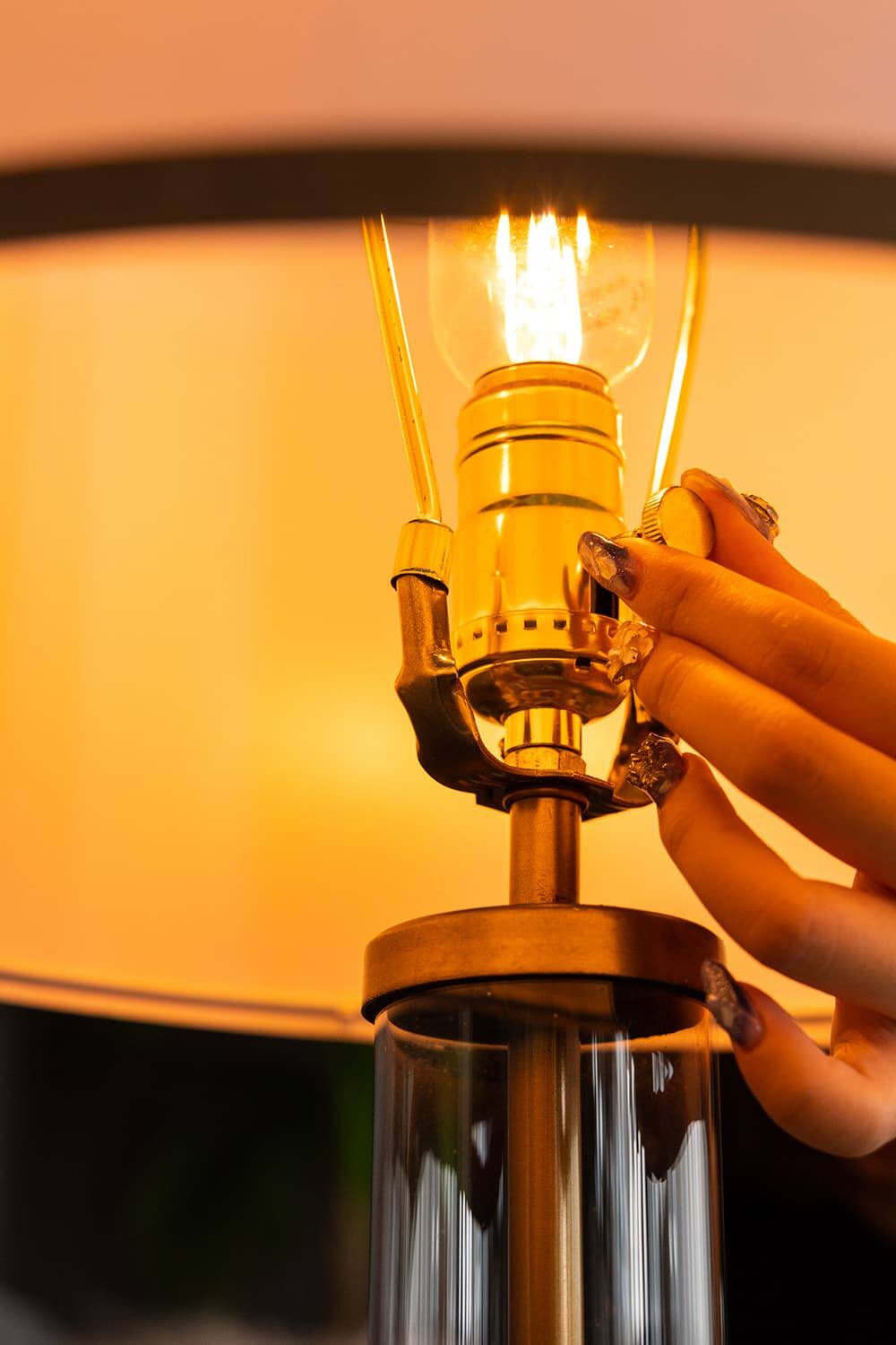 Alt View 8. Luckbyte - 16x16x24" Gold White Table Lamp Glass Cylinder Pedestal Base Lamp Shade Assembly Required.