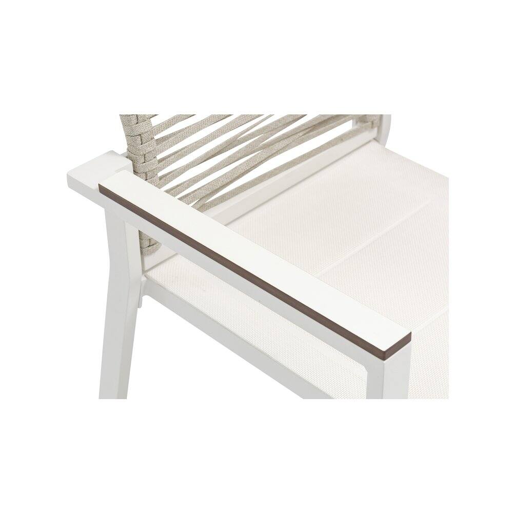 Alt View 1. Meridian Furniture - Maldives Beige Rope Fabric Outdoor Patio Dining Arm Chair, Set of 2 - Beige Rope Fabric.