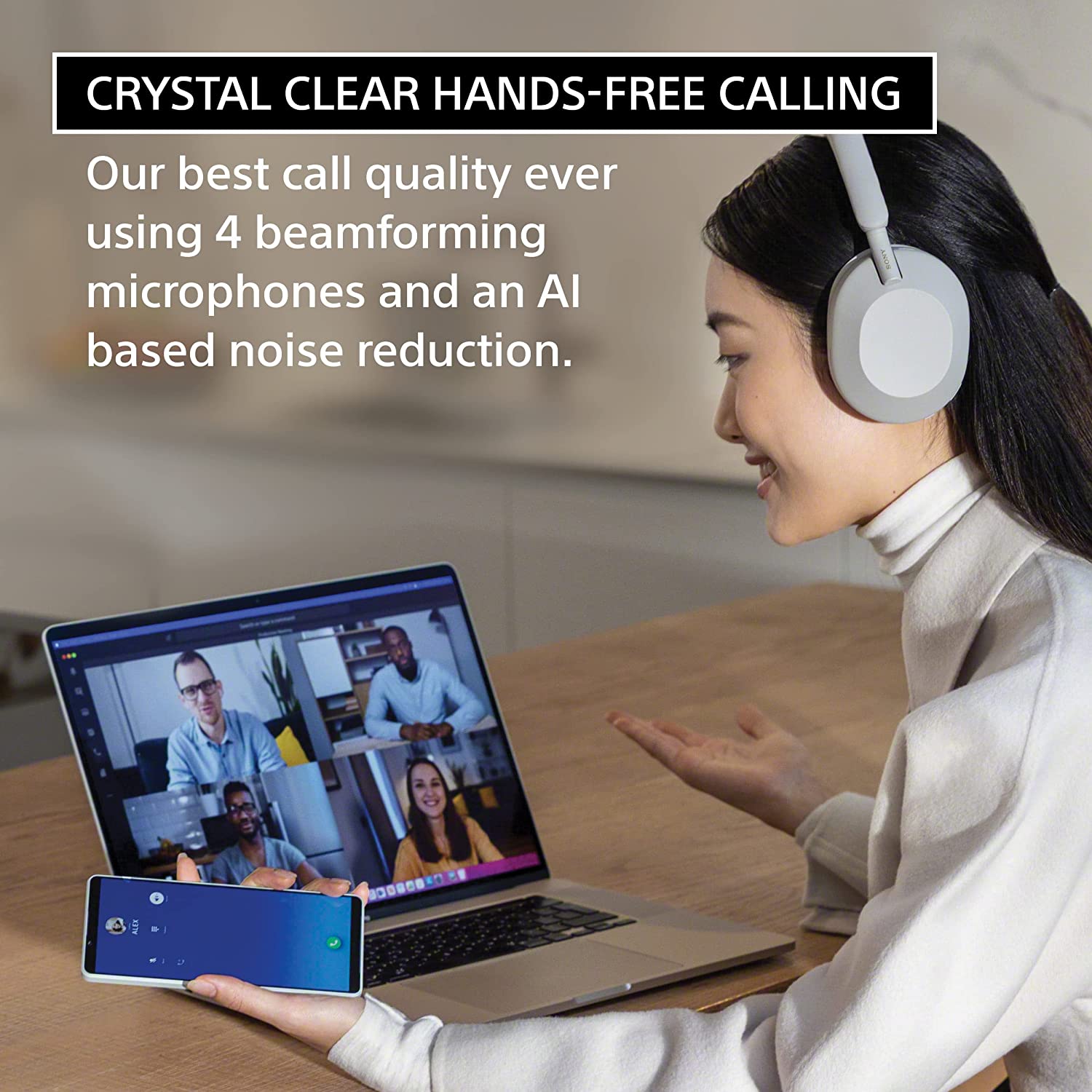 CRYSTAL CLEAR HANDS-FREE CALLING

Our best call quality ever using 4 beamforming microphones and an AI based noise reduction.