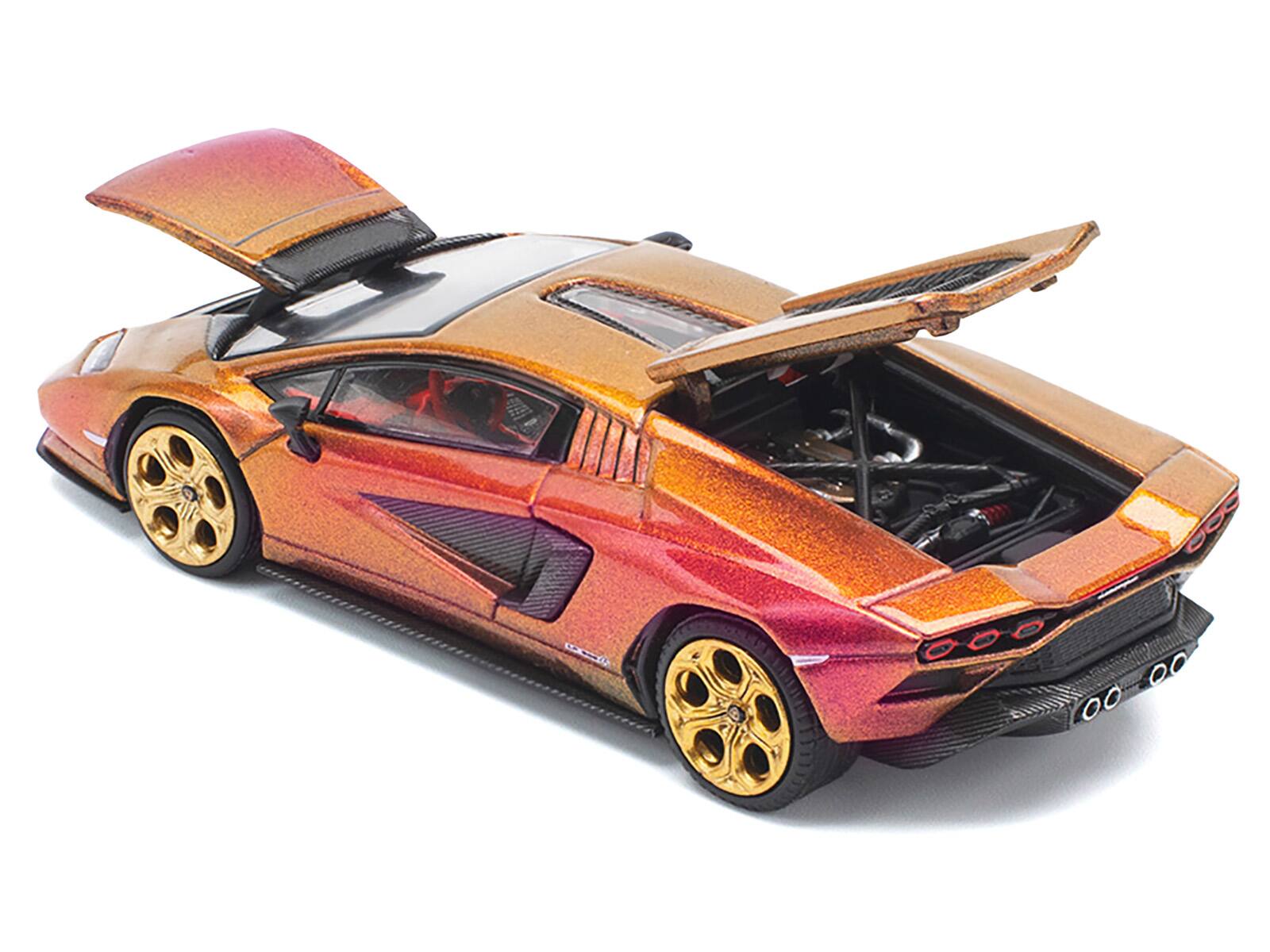 Back. Pop Race - Lamborghini Countach LPI 800-4 Blu Hal Metallic 1/64 Diecast Model Car by Pop Race - Multicolor.