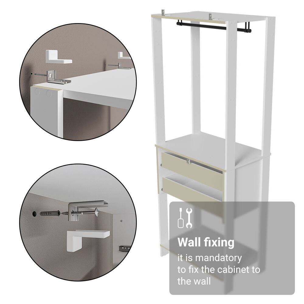 Wall fixing  
it is mandatory to fix the cabinet to the wall