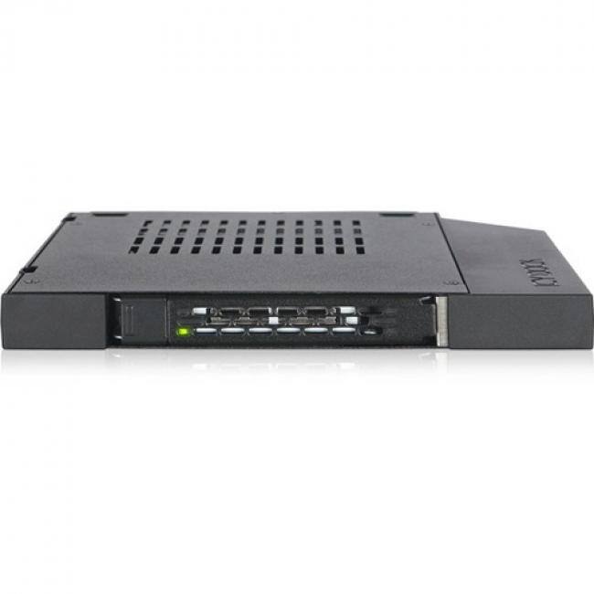 Front. Icy Dock - Icy Dock ToughArmor MB411SPO-1B Drive Bay Adapter for 5.25" - Serial ATA/600 Host Interface Internal - Black - 1 x HDD.