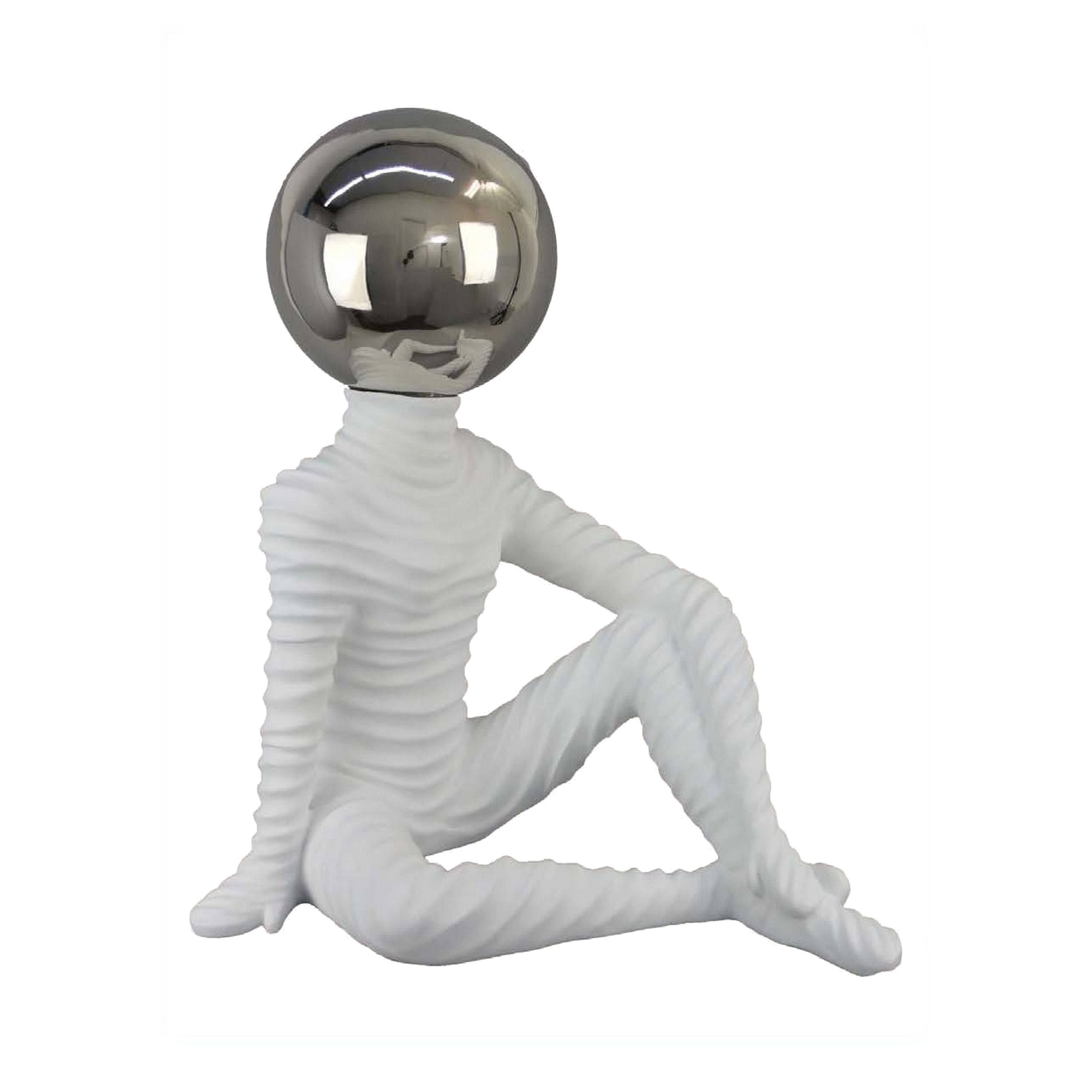 Angle. Manhattan Lane - Accent Decor Statuette, 21 Inch White Ceramic, Sitting Astronaut - White.