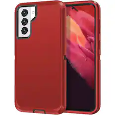 Front. Entronix - Entronix Case for Galaxy S23 FE - Triple-Layer Heavy Duty Protection - Red.