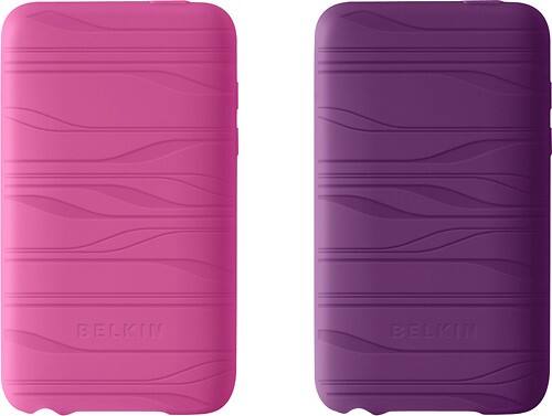 Front Standard. Belkin - Sleeve for 2nd- and 3rd-Generation Apple® iPod® touch (2-Pack) - Pink/Purple.