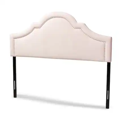 Front. Baxton Studio - Rita Modern and Contemporary Velvet Fabric Upholstered Queen Size Headboard - Light Pink.