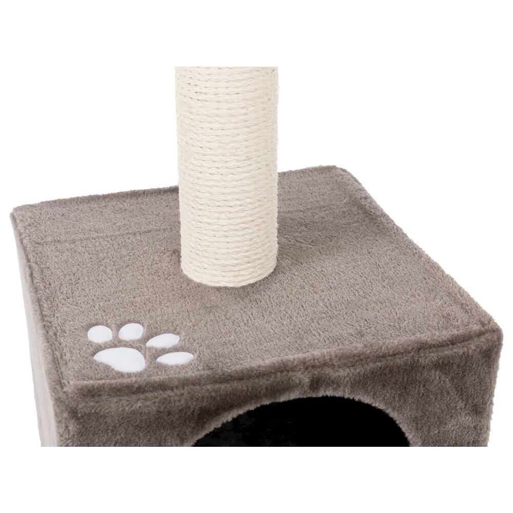 Back. TRIXIE - San Fernando Plush & Sisal 3-Level Cat Tree, Scratching Posts & Condo - Dark Gray.