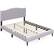 Front. Costway - Queen Size Upholstered Platform Bed Linen Bed Frame with Button Tufted Headboard - Gray.