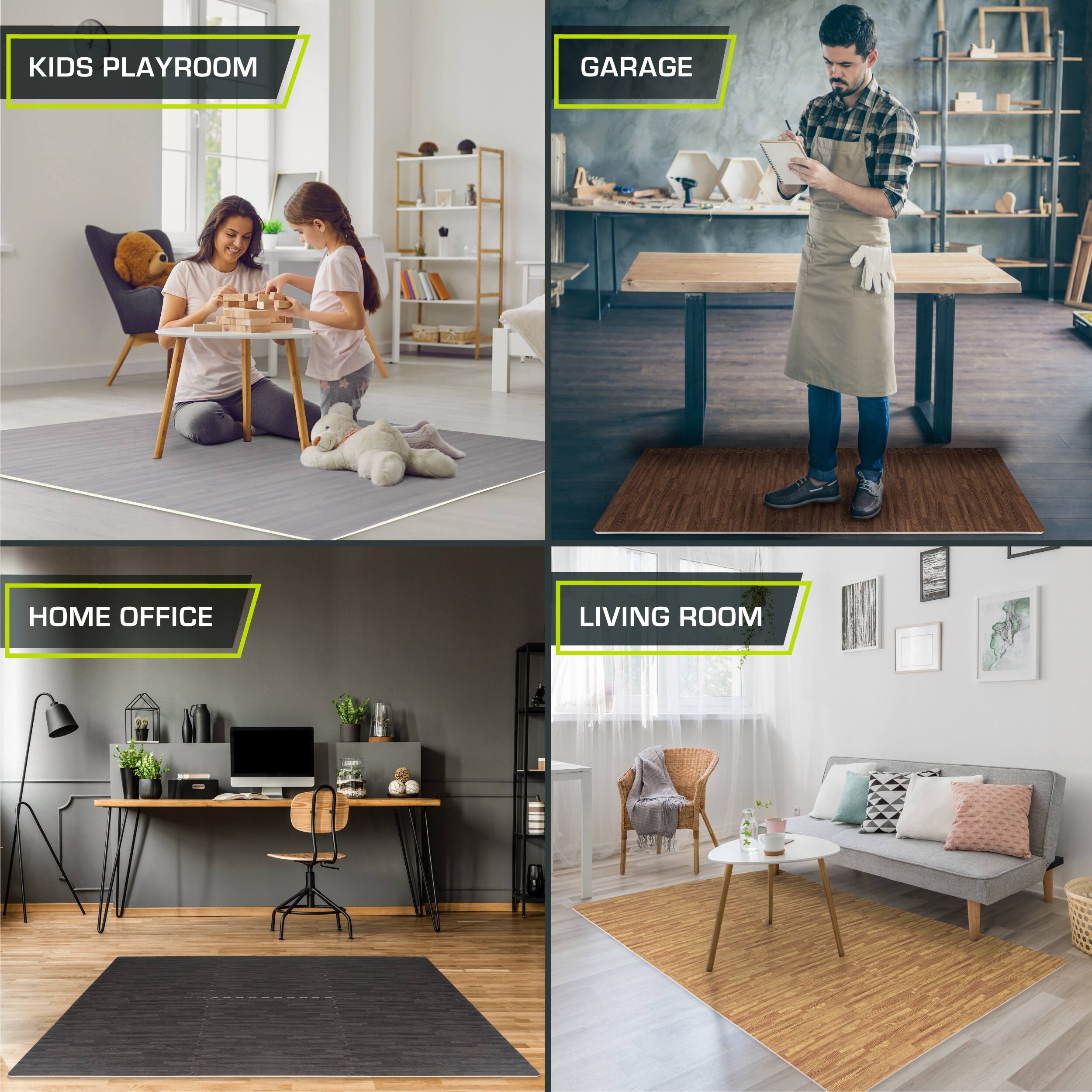 KIDS PLAYROOM, GARAGE, HOME OFFICE, LIVING ROOM