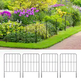 Oumilen - 25 Pack Metal Garden Fencing - 27ft Rustproof Wire Border Barrier for Plants, Flowers, and Small Pets