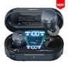 TOZO - T12 True Wireless Earbuds, AI Noise Cancelling Mic, 55H, Powerful Bass, IPX8 Waterproof, Personalized APP, Comfort Wear - Blue