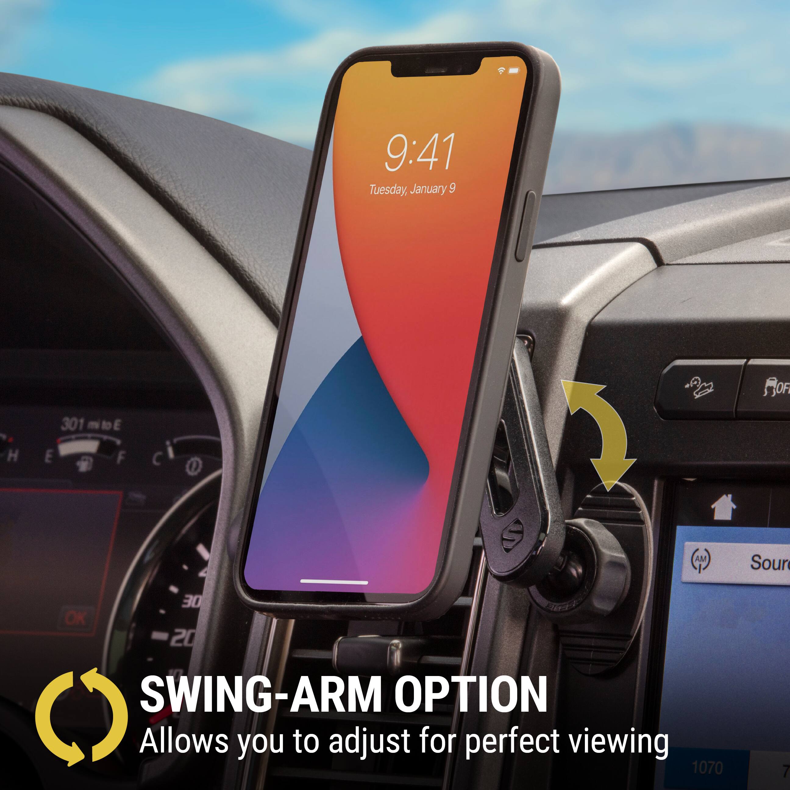 9:41 Tuesday, January 9

301 miE

SWING-ARM OPTION
Allows you to adjust for perfect viewing
