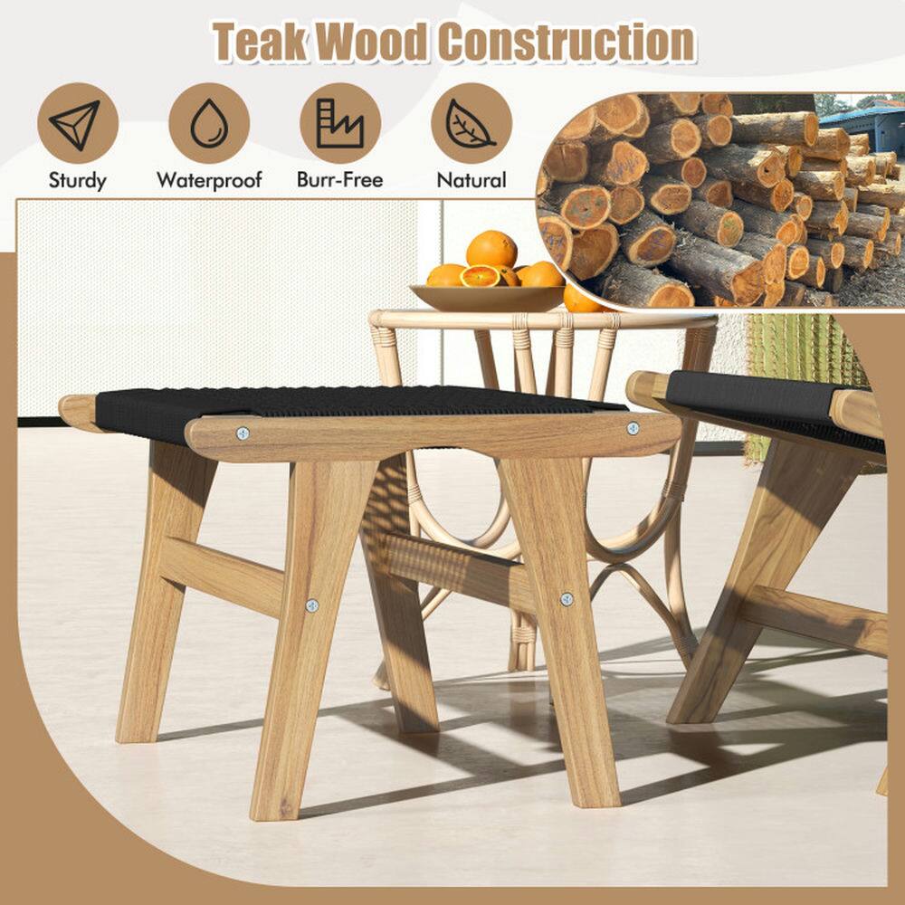 Teak Wood Construction

Sturdy  
Waterproof  
Burr-Free  
Natural
