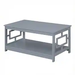 FurniFact - Coffee Table with MDF Shelf and Storage Space in Multiple Finishes - Gray