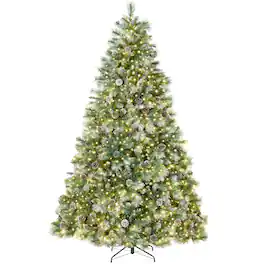 Best Choice Products - 7.5ft Pre-Lit Scotch Pine Christmas Tree w/ 1,320 Branch Tips, 450 2-in-1 LED Lights - Frosted
