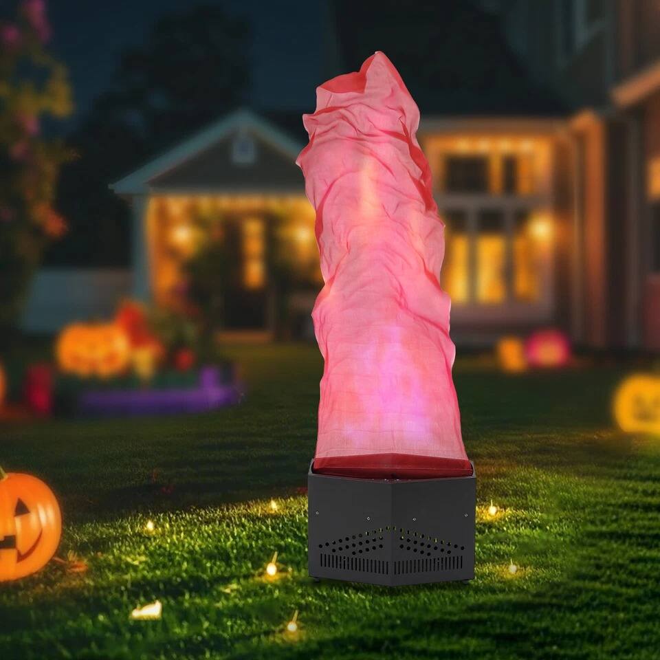 Left. Home Collection - 130W RGB 3-in-1 LED Fake Fire Light with DMX Control - Black.