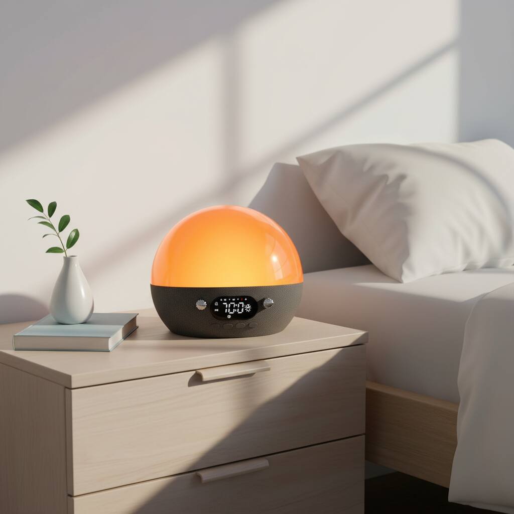 Alt View 2. Dazzed Corner - Alarm Clock,Sunrise Alarm Clock with Bluetooth Speaker - Gray.