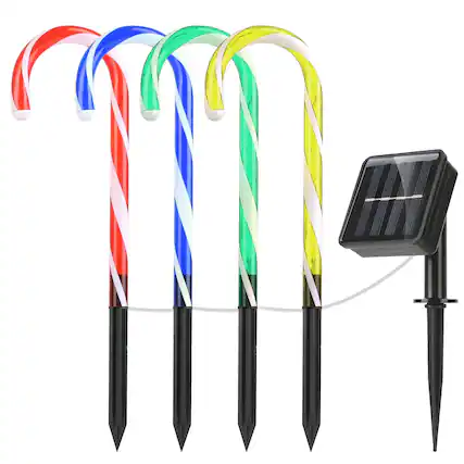 Front. DirectDeals - Solar Christmas Candy Cane Light.