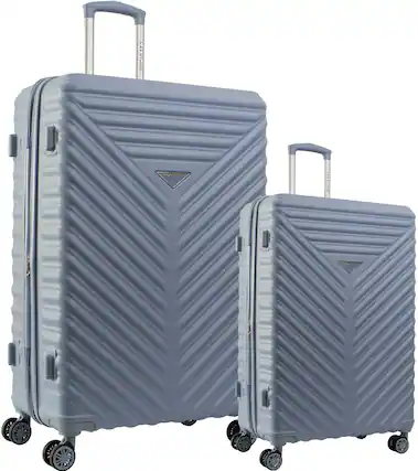 Front. Max Studio - The Auckland ABS 2-Piece Hard-Sided Luggage Set - 303-CORN FLOWER BLUE.