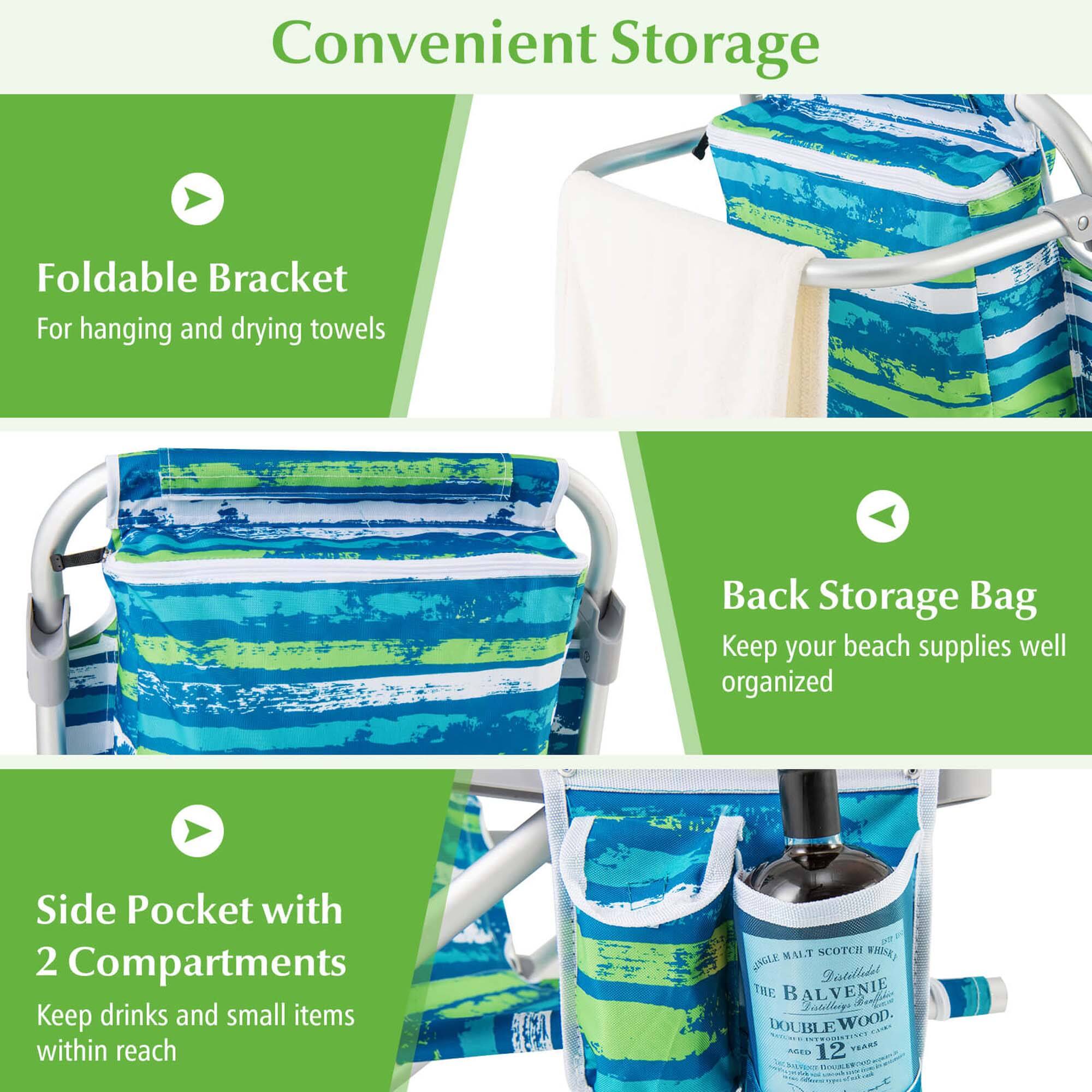 Convenient Storage

Foldable Bracket
For hanging and drying towels

Back Storage Bag
Keep your beach supplies well organized

Side Pocket with 2 Compartments
Keep drinks and small items within reach

MULT SCOTCH WHISKEY

The Balvenie
Double Wood
12 Years Old