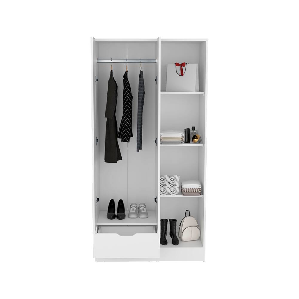 Alt View 1. TinyHomie - Armoire Dover Bedroom White - White.