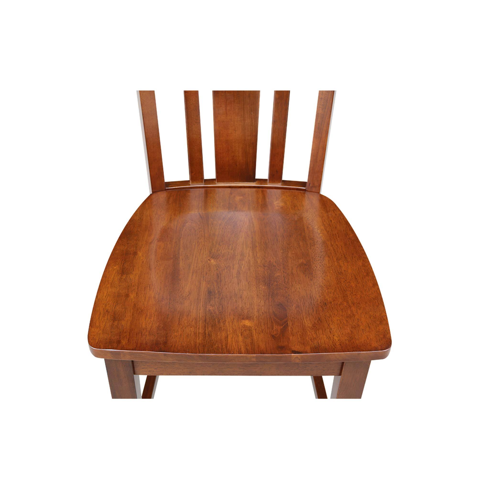 Alt View 6. JETRANSPORT - San Remo Counter Height Stool Solid Real Wood Sturdy Parawood Dimensions 24.02" H X 17.32" W 16.34" D - Espresso 30 Inch.