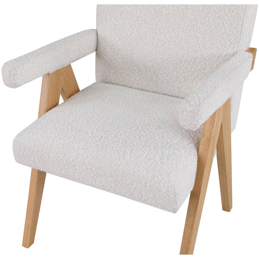 Alt View 4. Meridian Furniture - Woodloch Cream Boucle Fabric Accent Chair - Beige.