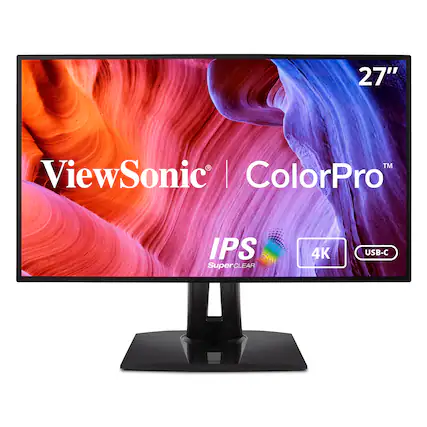 Front. ViewSonic - ColorPro VP2768A-4K 27" IPS 4K UHD Monitor (DisplayPort USB, HDMI) - Black.