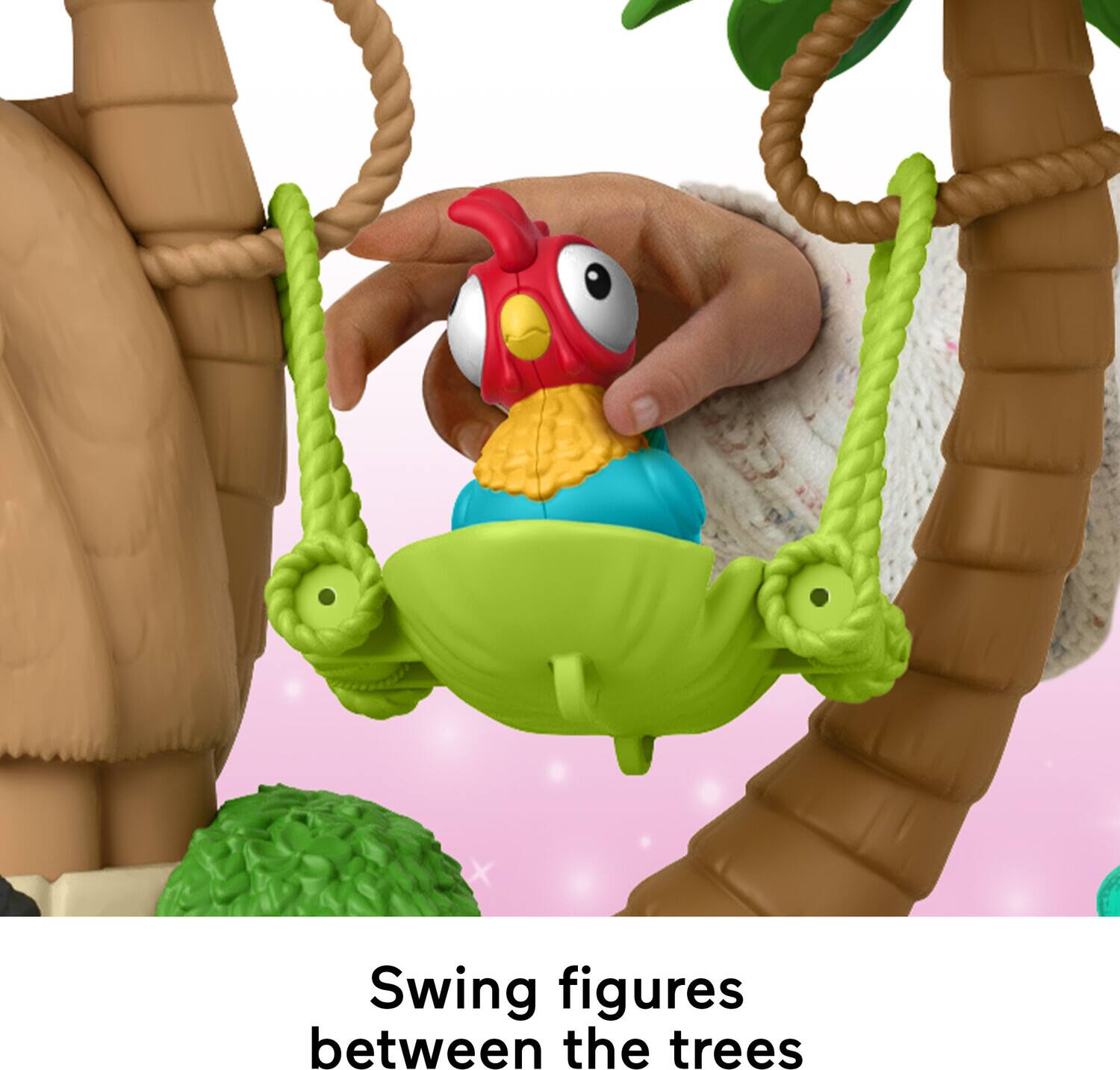 Swing figures between the trees