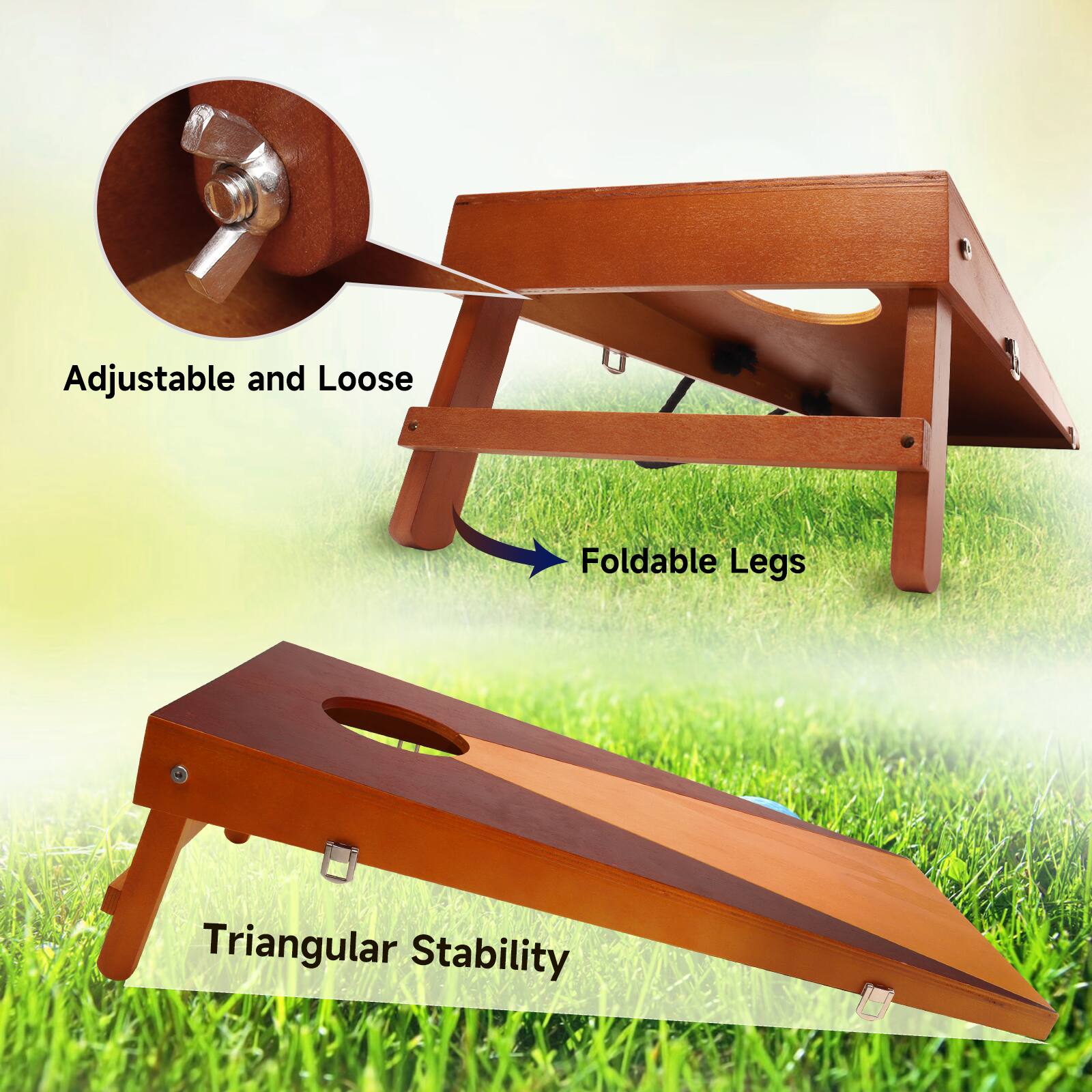 Adjustable and Loose  
Foldable Legs  
Triangular Stability