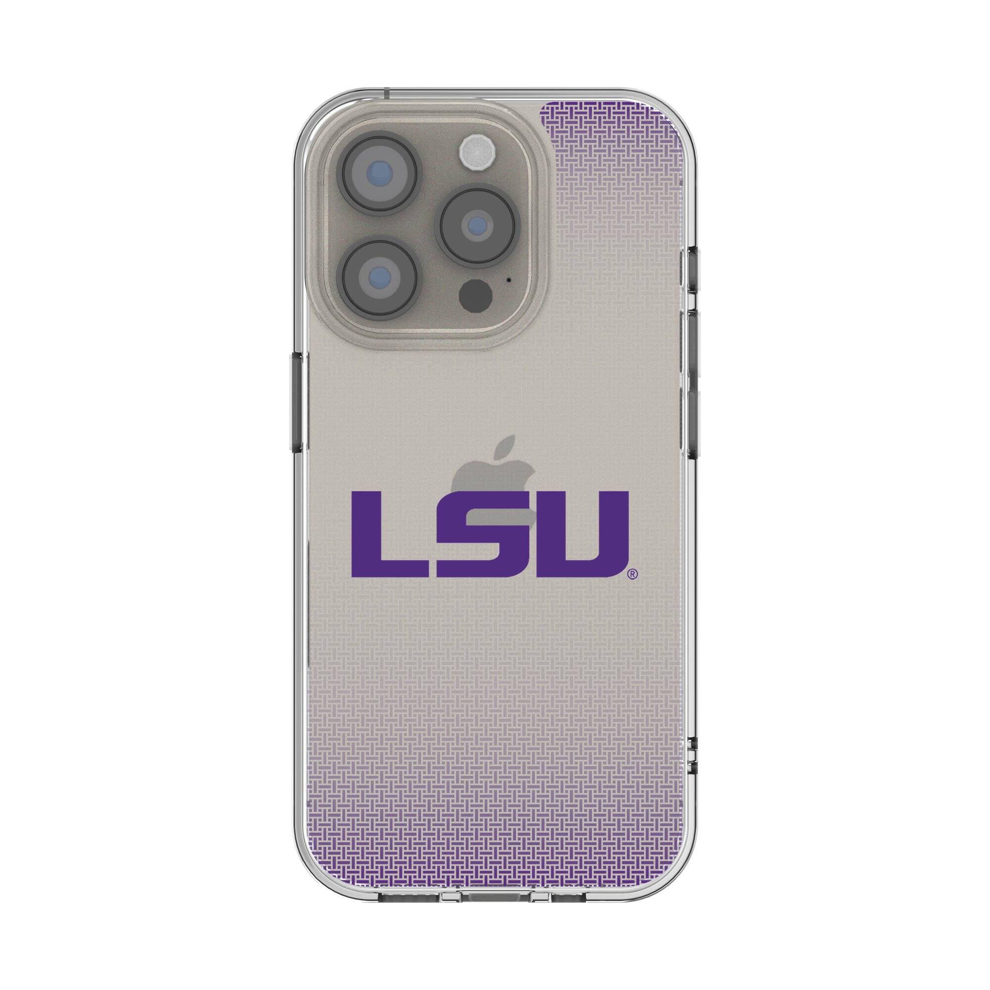 Keyscaper - NCAA - LSU Tigers Linen Logo iPhone Clear Case - 15 - Multicolor