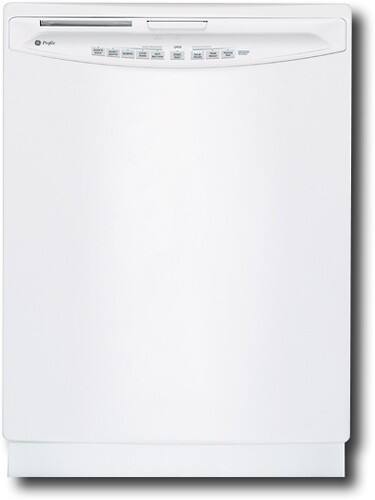 Front Standard. GE - Profile 24" Tall Tub Built-In Dishwasher - White-on-White.