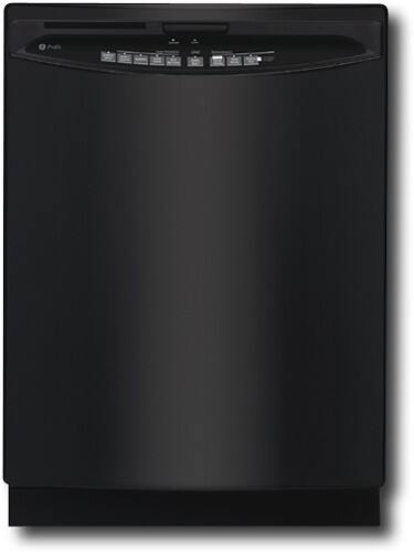 Front Standard. GE - Profile 24" Tall Tub Built-In Dishwasher - Black-on-Black.